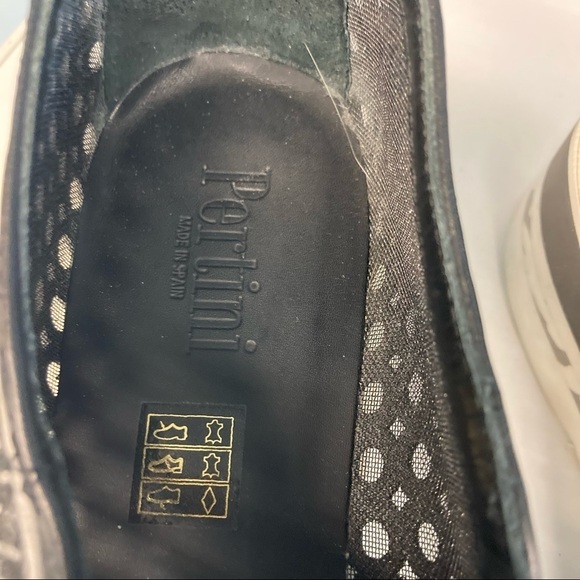 PERTINI Sz 39 Slip-On Comfort Platform Leather Top Mesh Design Slip On Loafers - Picture 3 of 7